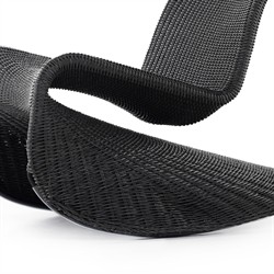Ivanna Coastal Beach Black Woven Wicker Outdoor Rocking Chair|