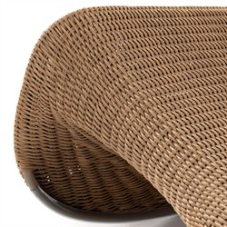Ivanna Coastal Beach Brown Woven Wicker Outdoor Rocking Chair|