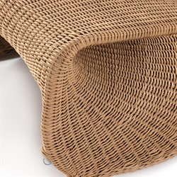 Ivanna Coastal Beach Brown Woven Wicker Outdoor Rocking Chair|