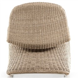 Ivanna Coastal Beach Beige Woven Wicker Outdoor Rocking Chair|