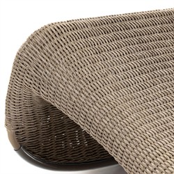 Ivanna Coastal Beach Beige Woven Wicker Outdoor Rocking Chair|