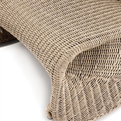 Ivanna Coastal Beach Beige Woven Wicker Outdoor Rocking Chair|