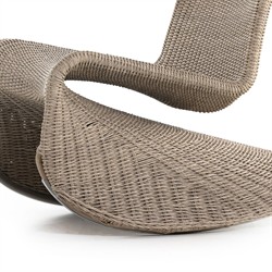 Ivanna Coastal Beach Beige Woven Wicker Outdoor Rocking Chair|