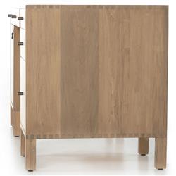 Isaac Rustic Lodge Brown Wood 5 Drawer 1 Door Executive Desk|