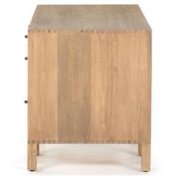 Isaac Rustic Lodge Brown Wood 5 Drawer 1 Door Executive Desk|