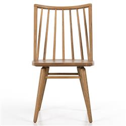 Lara French Classic Brown Oak Wood Windsor Dining Side Chair|