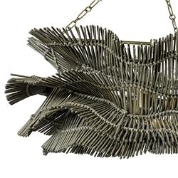 Palecek Miramar Coastal Beach Grey Wash Rattan Chandelier|