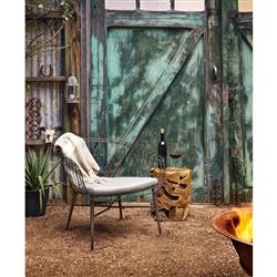 Kaili Global Bazaar Aged Natural Teak Wood Outdoor Side End Table|