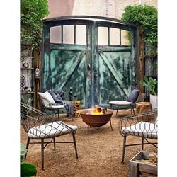 Kaili Global Bazaar Aged Natural Teak Wood Outdoor Side End Table|