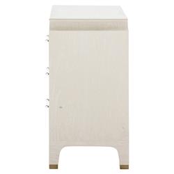 Alexander French White Wood Acrylic Handle 3 Drawer Bachelor Chest Dresser|