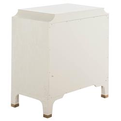 Alexander French White Wood Acrylic Handle 3 Drawer Bachelor Chest Dresser|