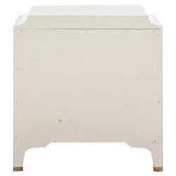 Alexander French White Wood Acrylic Handle 3 Drawer Bachelor Chest Dresser|