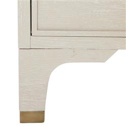 Alexander French White Wood Acrylic Handle 3 Drawer Bachelor Chest Dresser|