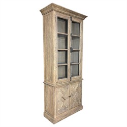 Haper Updated Traditional Brown Reclaimed Wood Display Case|