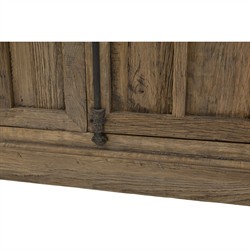 Idalia French Country Natural Brown Wood Clear Glass 2 Door Display Case|