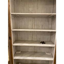 Idalia French Country Natural Brown Wood Clear Glass 2 Door Display Case|