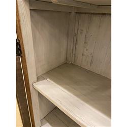 Idalia French Country Natural Brown Wood Clear Glass 2 Door Display Case|