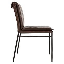 Marissa Industrial Brown Upholstered Leather Iron Frame Dining Chair - Set of 2|