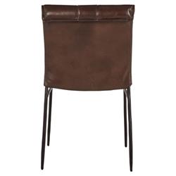 Marissa Industrial Brown Upholstered Leather Iron Frame Dining Chair - Set of 2|