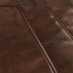 Marissa Industrial Brown Upholstered Leather Iron Frame Dining Chair - Set of 2|