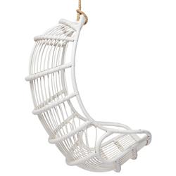 Sigma Coastal Beach White Woven Rattan Hanging Occasional Hanging Swing Chair|