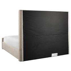 Noelle Modern Beige Upholstered Light Brown Wood Frame Bed - Queen|