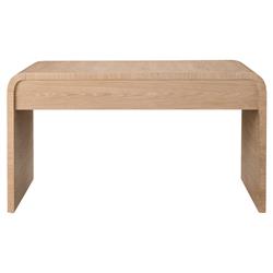 Noelle Modern Classic Light Brown Wood 3 Drawer Desk|