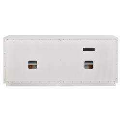 Noelle Modern Classic Brown Woven Cane White Wood Frame 4 Door Sideboard|