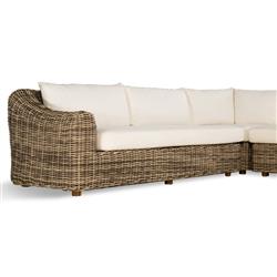 Celina Coastal White Performance Natural Teak Wood Outdoor Sectional - 122"|