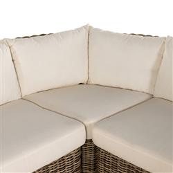 Celina Coastal White Performance Natural Teak Wood Outdoor Sectional - 122"|