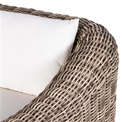 Celina Coastal White Performance Natural Teak Wood Outdoor Arm Chair|