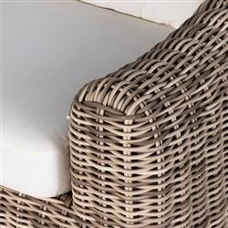 Celina Coastal White Performance Natural Teak Wood Outdoor Arm Chair|