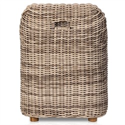 Celina Coastal White Performance Natural Teak Wood Outdoor Dining Arm Chair|