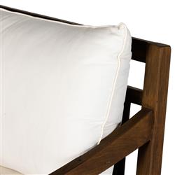 Allan French Country White Cushion Dark Brown Reclaimed Teak Outdoor Arm Chair|