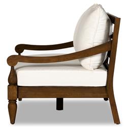Allan French Country White Cushion Natural Reclaimed Teak Outdoor Sofa - 86"W|