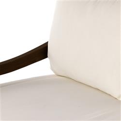 Allan French Country White Cushion Natural Reclaimed Teak Outdoor Sofa - 86"W|