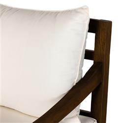 Allan French Country White Cushion Natural Reclaimed Teak Outdoor Sofa - 86"W|