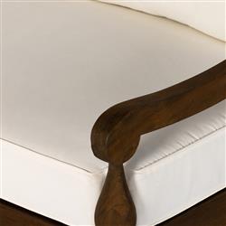 Allan French Country White Cushion Natural Reclaimed Teak Outdoor Sofa - 86"W|
