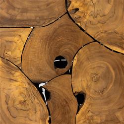 Thorn Mid Century Modern Natural Teak Square Block Outdoor End Table|