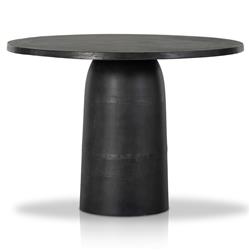Bailey Industrial Loft Grey Aluminum Round Outdoor Dining Table - 42"|