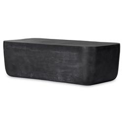 Bailey Industrial Loft Grey Aluminum Rectangular Block Outdoor Coffee Table|