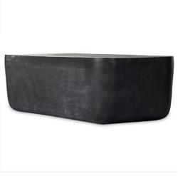 Bailey Industrial Loft Grey Aluminum Rectangular Block Outdoor Coffee Table|