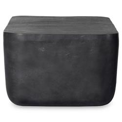 Bailey Industrial Loft Grey Aluminum Rectangular Block Outdoor Coffee Table|