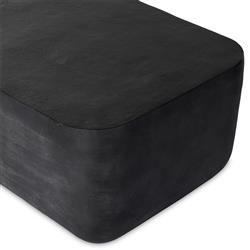 Bailey Industrial Loft Grey Aluminum Rectangular Block Outdoor Coffee Table|