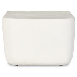 Bailey Industrial Matte White Aluminum Rectangular Block Outdoor Coffee Table|