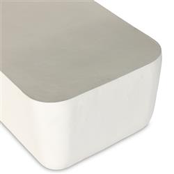 Bailey Industrial Matte White Aluminum Rectangular Block Outdoor Coffee Table|