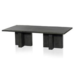 Hanne Mid Century Modern Grey Aluminum Rectangular Outdoor Coffee Table|