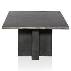 Hanne Mid Century Modern Grey Aluminum Rectangular Outdoor Coffee Table|
