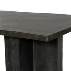 Hanne Mid Century Modern Grey Aluminum Rectangular Outdoor Coffee Table|