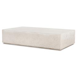 Otto Modern Classic White Concrete Rectangular Block Outdoor Coffee Table|